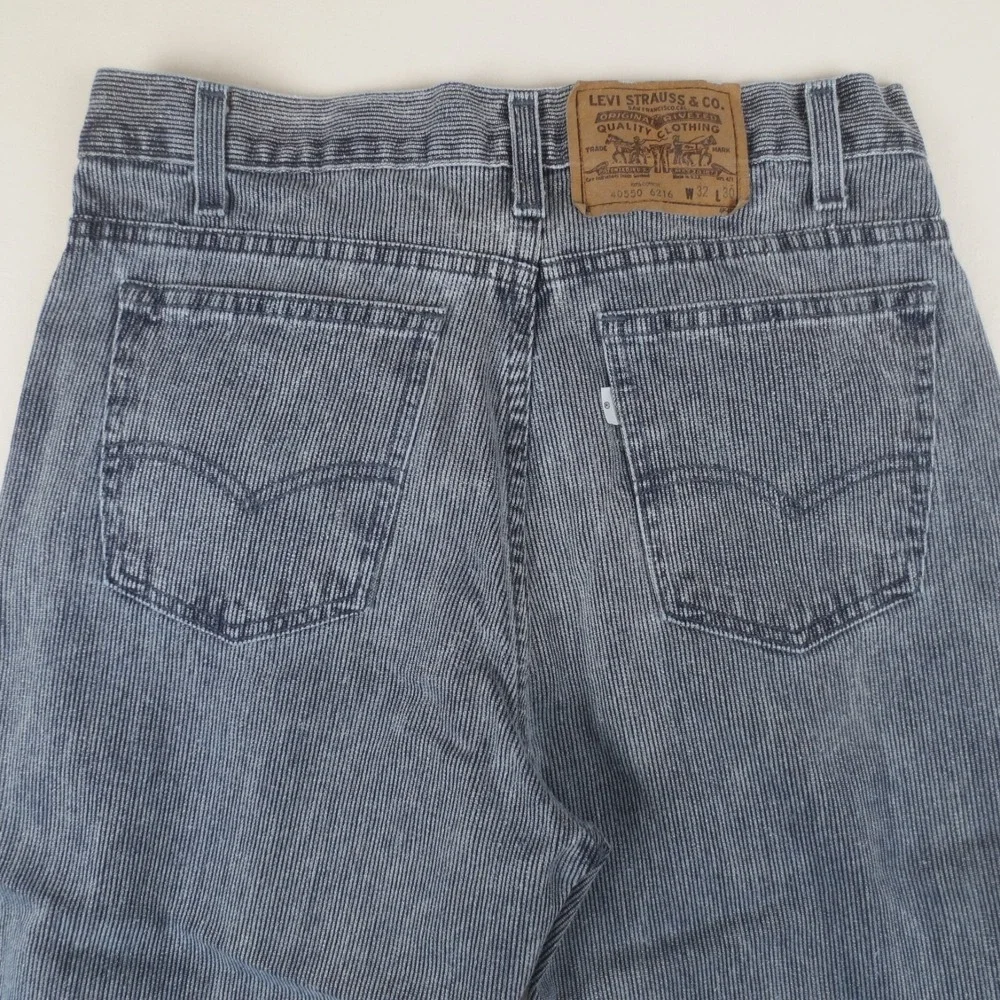 Levis 40550 6216 Corduroy Pants Mens 32x30 Blue Vintage 80s White Tab Taper USA